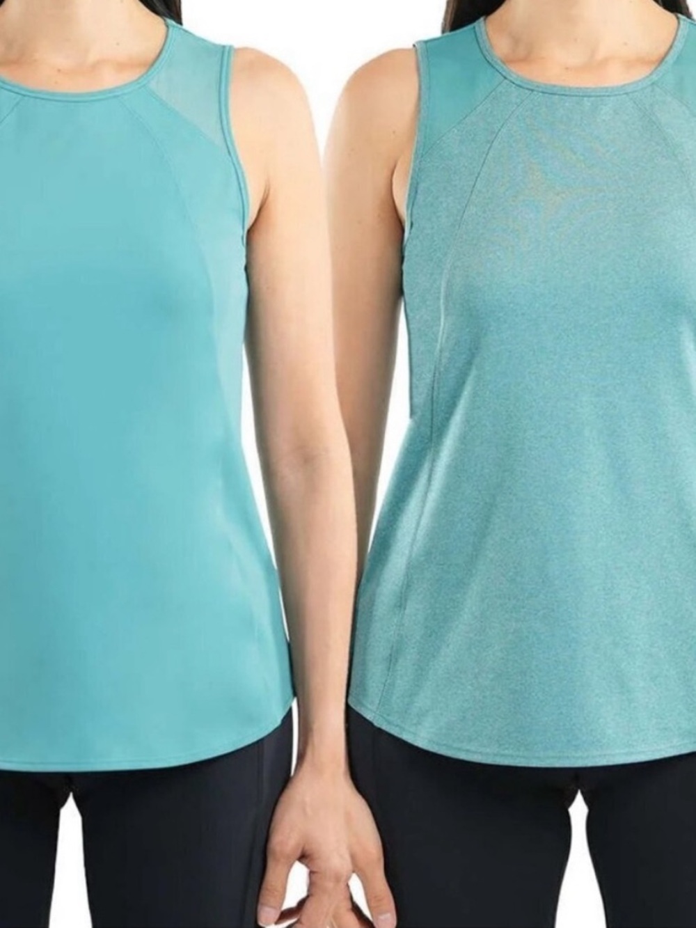Spyder set of 2 Teal Blue / Green Active Tank Tops